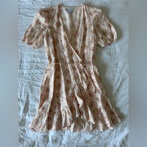 & Other Stories Floral Linen Wrap Dress